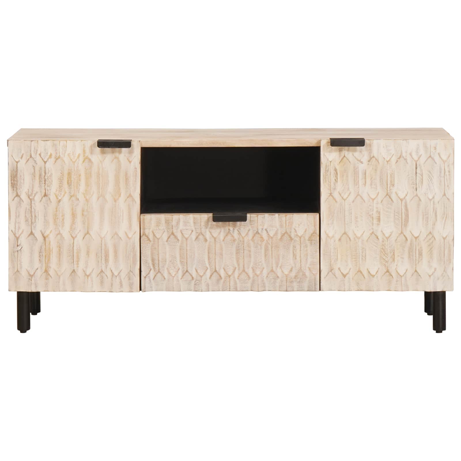 Meuble TV avec tiroir Finition Lavage Blanc 105 x 33 x 46 cm - XIOS