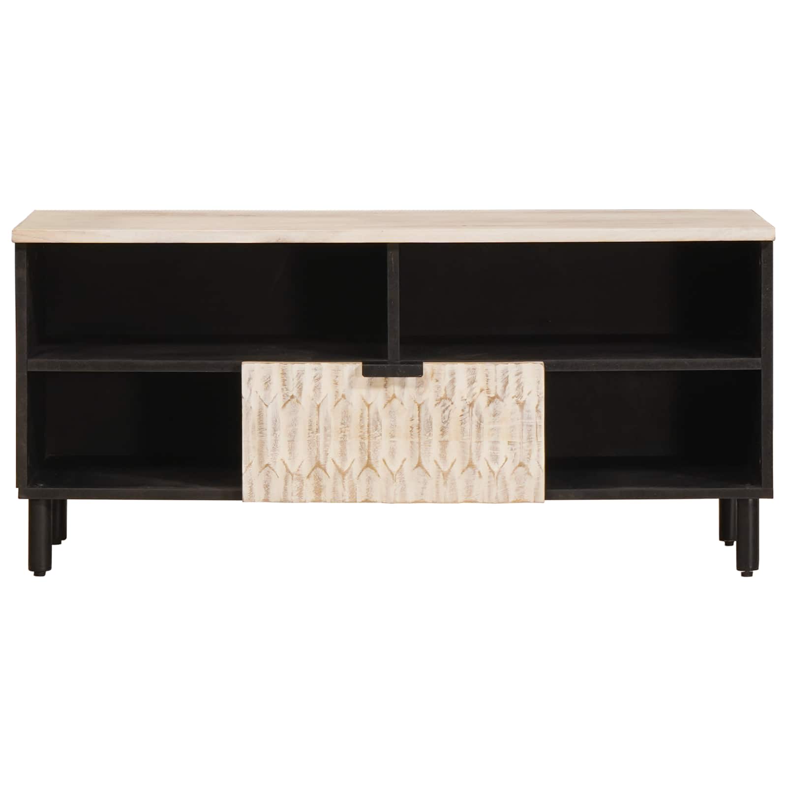 Meuble TV avec tiroir Finition Lavage Blanc 100 x 33 x 46 cm - XIOS