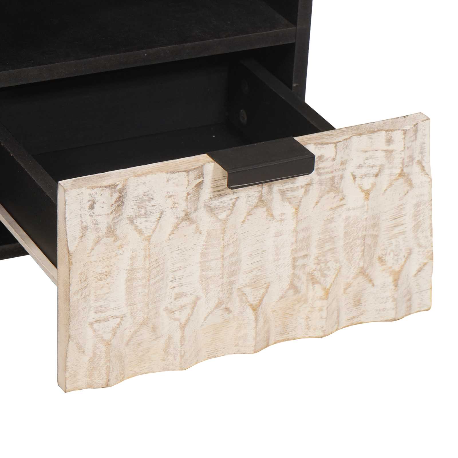Meuble TV avec tiroir Finition Lavage Blanc 100 x 33 x 46 cm - XIOS