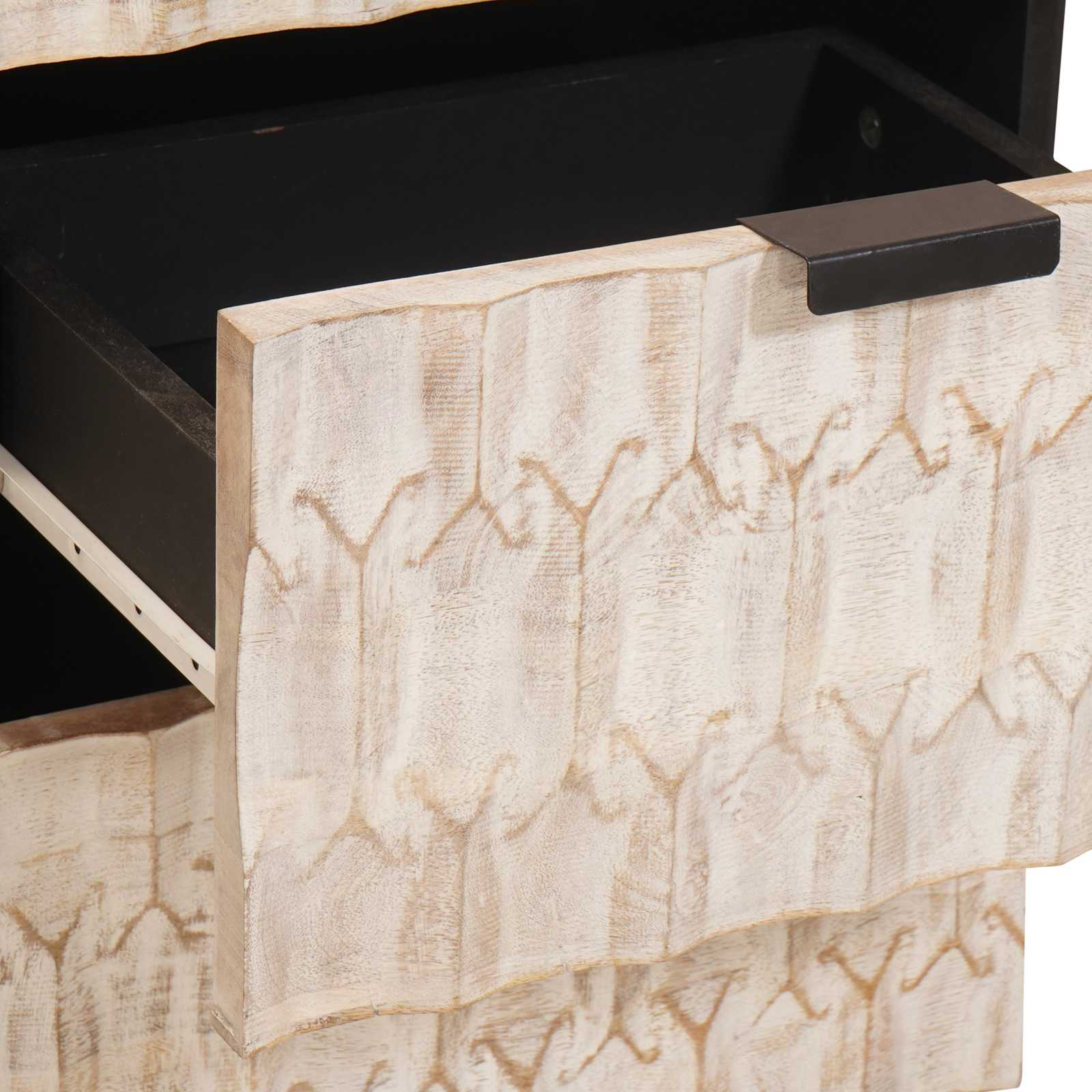 Buffet avec tiroir Finition Lavage Blanc 40 x 33,5 x 75 cm - XIOS