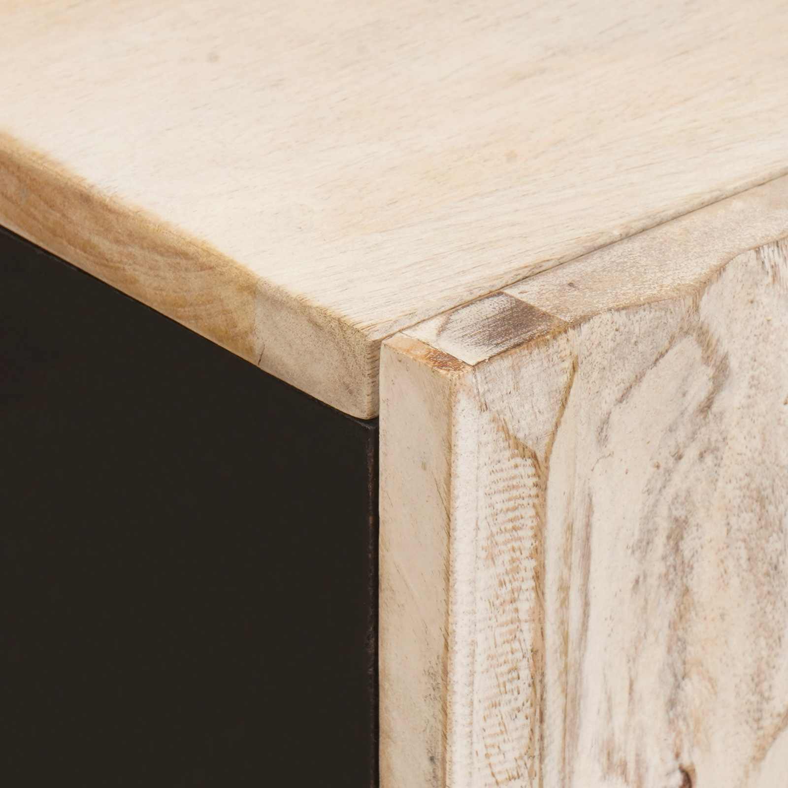 Buffet avec étagère Finition Lavage Blanc 90 x 33 x 75 cm - XIOS