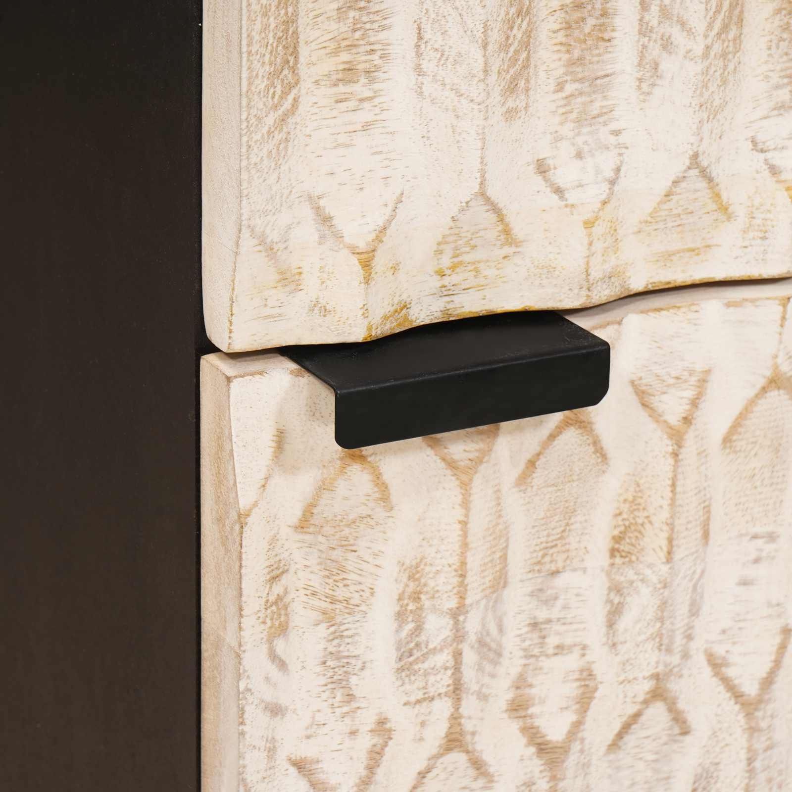 Haut Armoire avec porte Finition Lavage Blanc 40 x 33 x 110 cm - XIOS