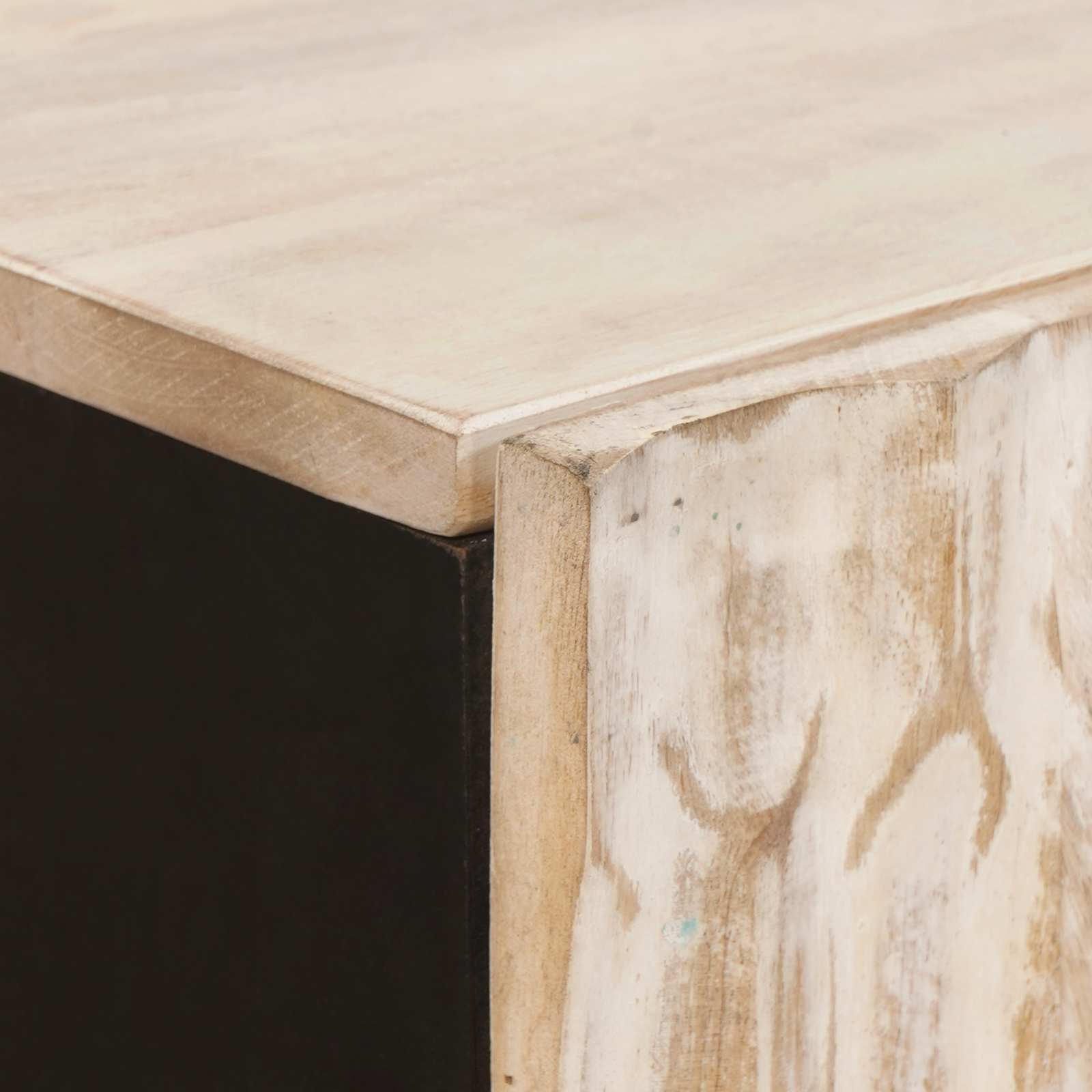 Haut Armoire avec tiroir Finition Lavage Blanc 60 x 33 x 100 cm - XIOS
