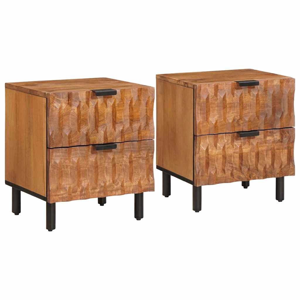 Cabinet de chevet avec tiroir 2 pcs Marron 40 x 33,5 x 46 cm - XIOS
