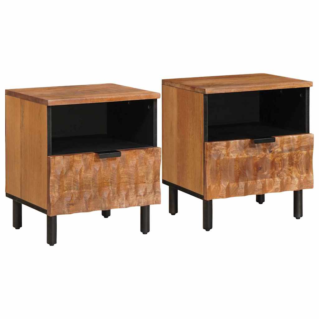 Cabinet de chevet avec tiroir 2 pcs Marron 40 x 33 x 46 cm - XIOS