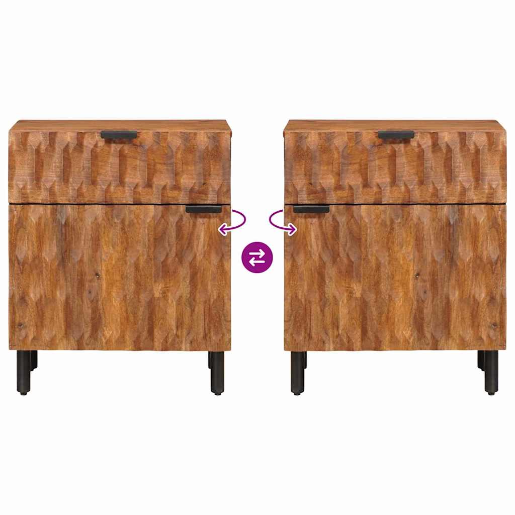 Cabinet de chevet Marron 50 x 33 x 60 cm Bois de mangue massif - XIOS
