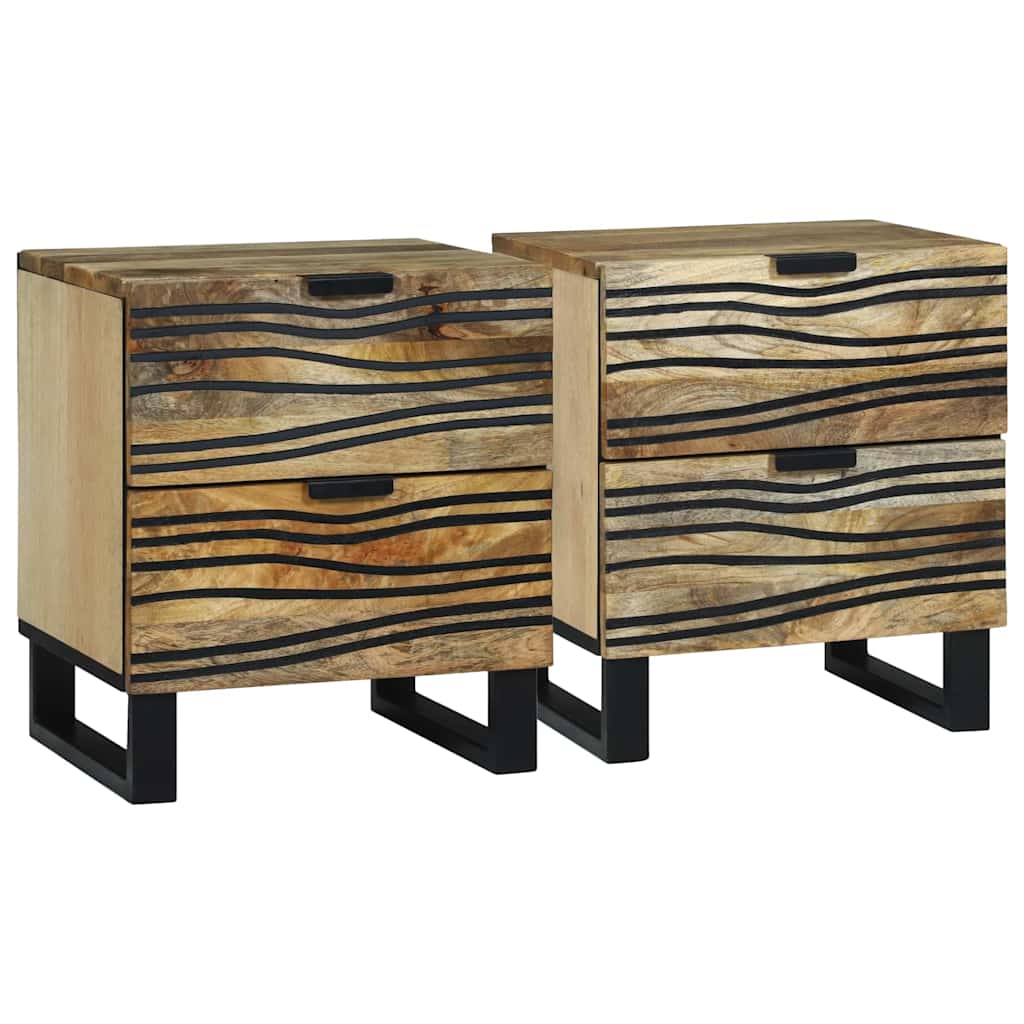 Cabinet de chevet avec tiroir 2 pcs Marron 40 x 33 x 46 cm - XIOS