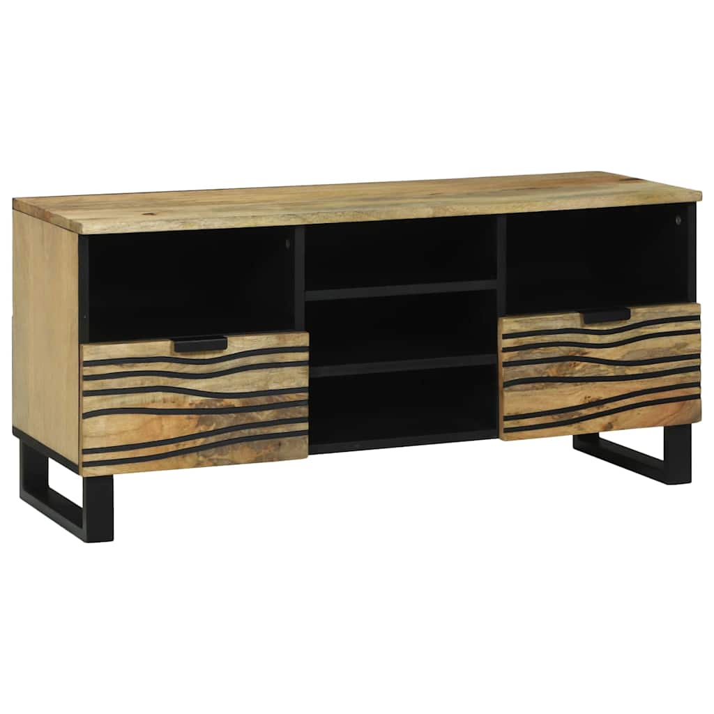 Meuble TV Marron 100 x 33 x 46 cm bois de manguier massif - XIOS