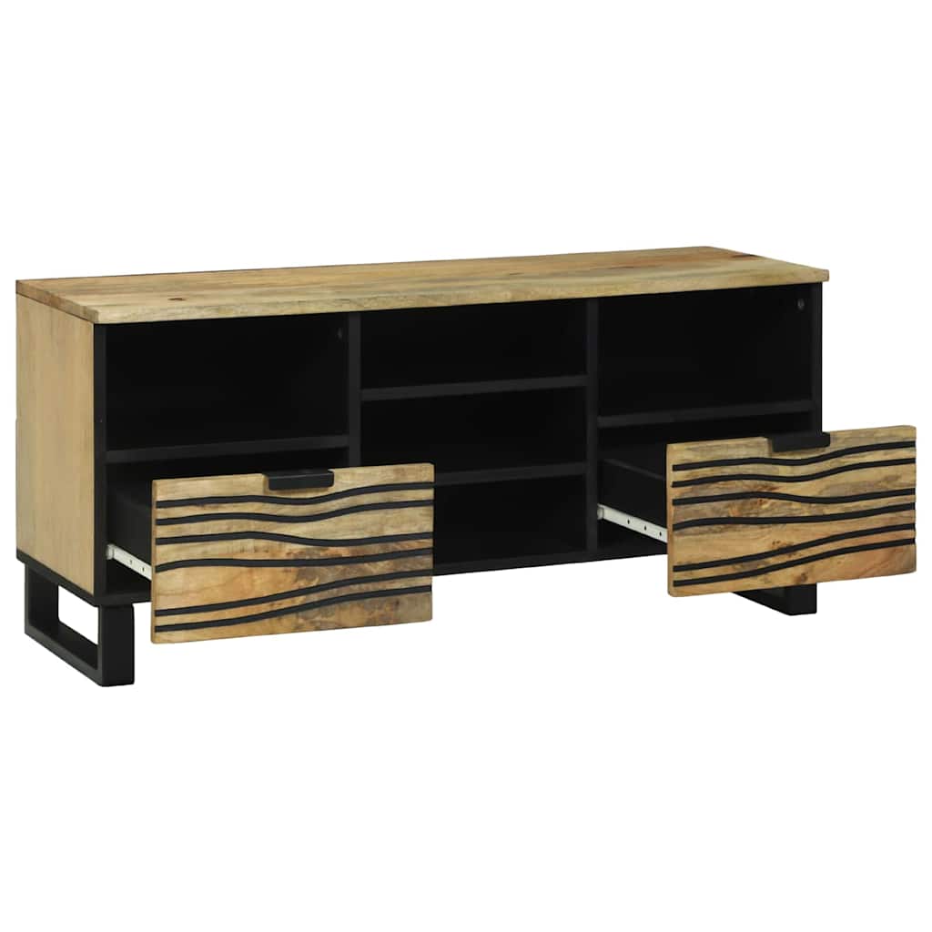 Meuble TV Marron 100 x 33 x 46 cm bois de manguier massif - XIOS