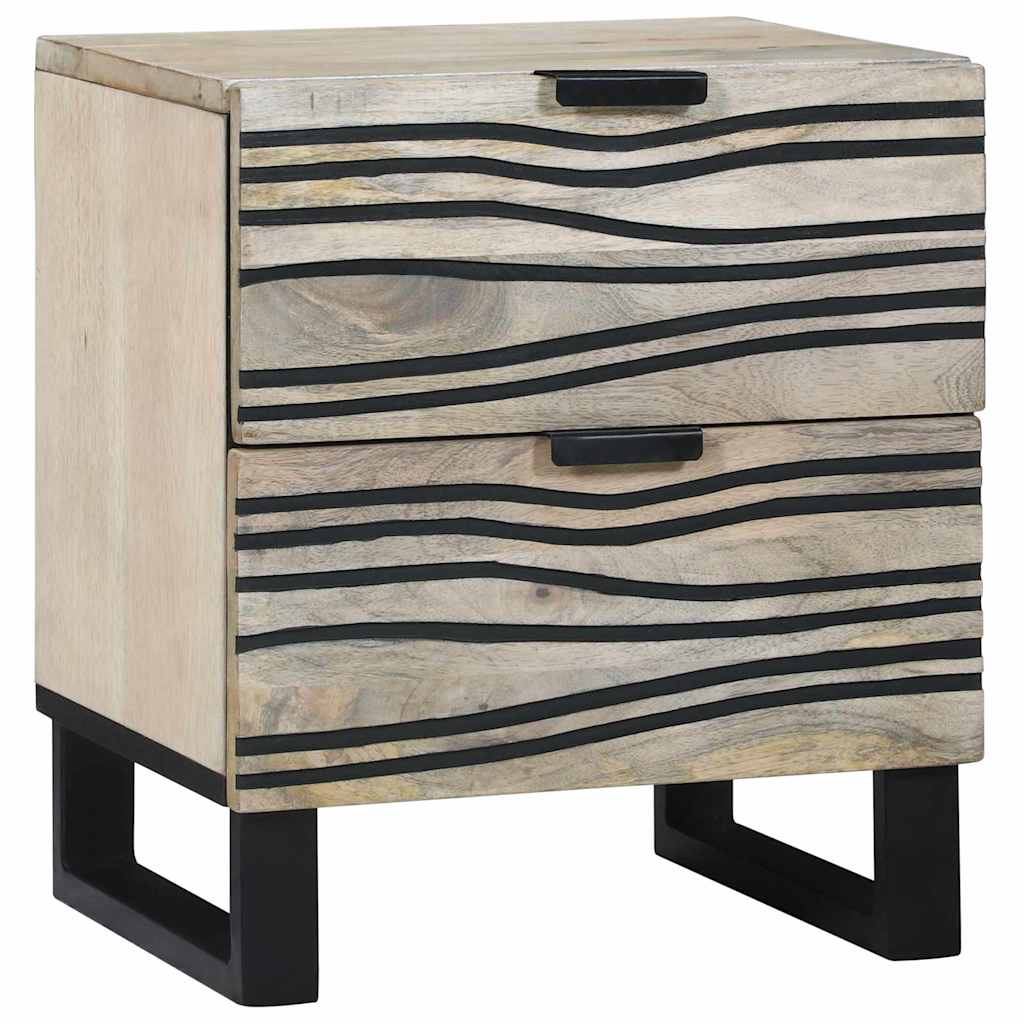 Cabinet de chevet avec tiroir Blanc et noir 40 x 33 x 46 cm - XIOS