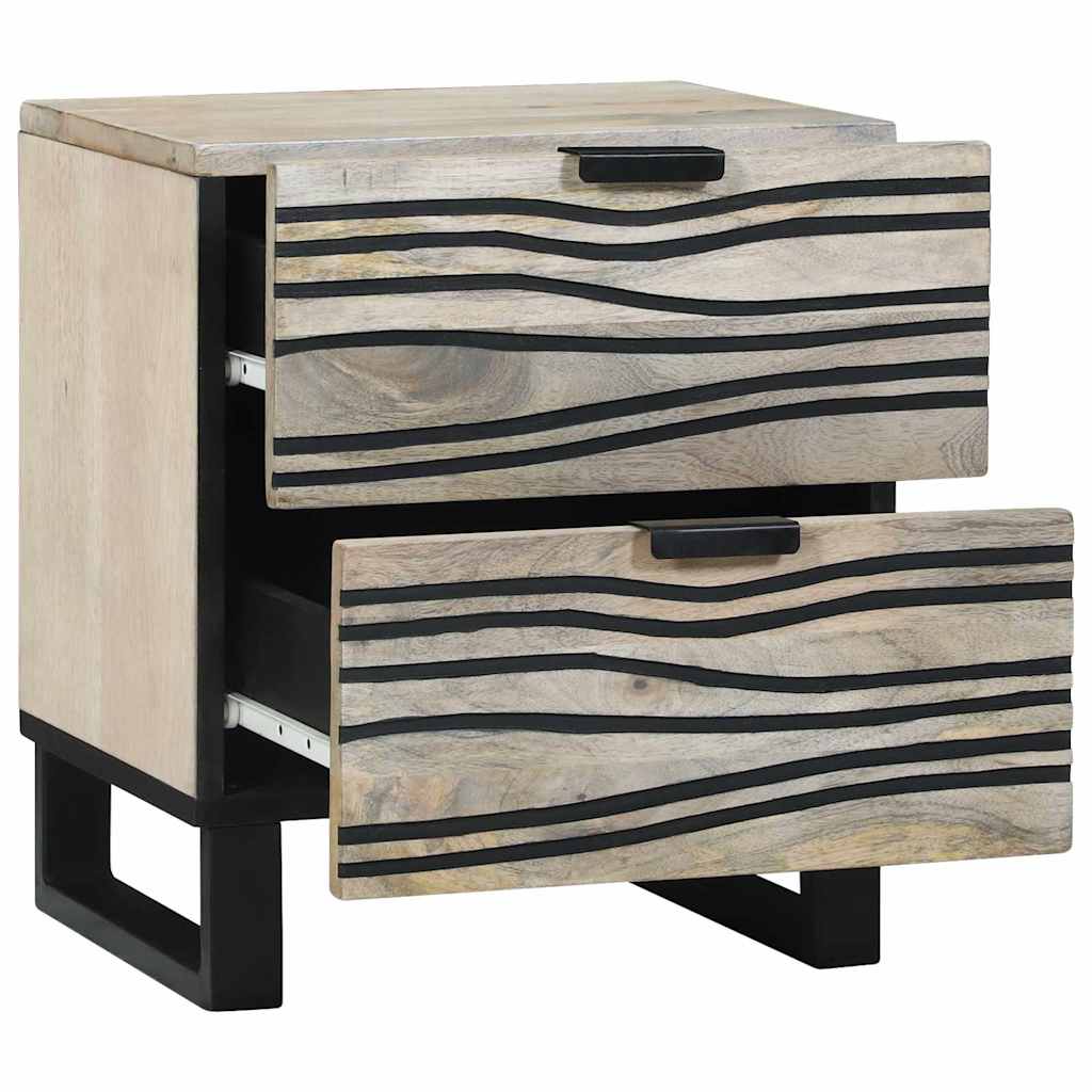 Cabinet de chevet 2 pcs Blanc et noir 40 x 33 x 46 cm - XIOS