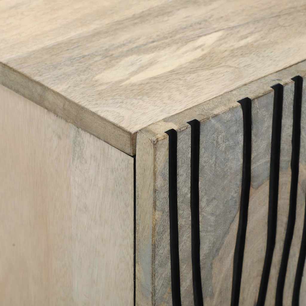 Meuble TV Blanc 105 x 33 x 46 cm bois de manguier massif - XIOS