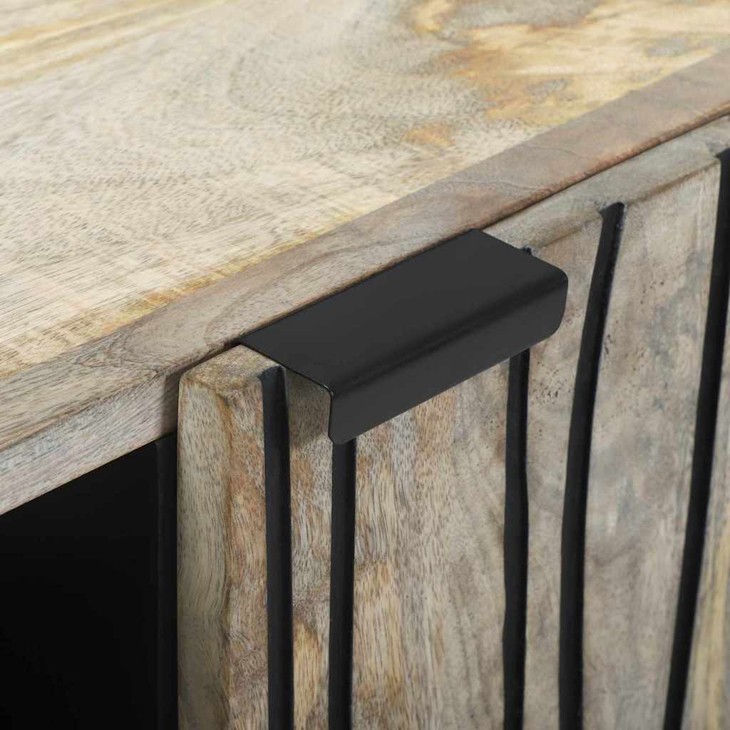 Meuble TV Blanc 105 x 33 x 46 cm bois de manguier massif - XIOS
