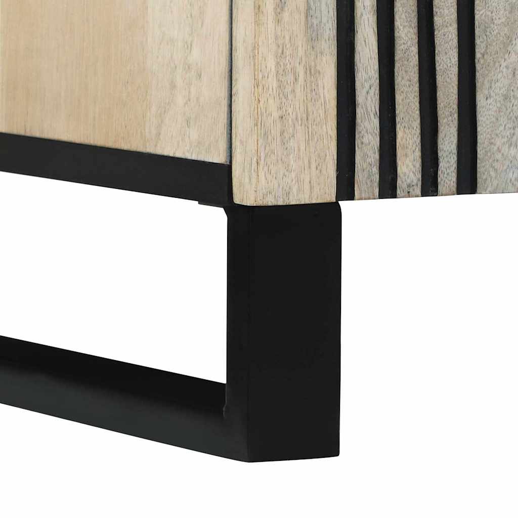 Meuble TV Blanc 105 x 33 x 46 cm bois de manguier massif - XIOS
