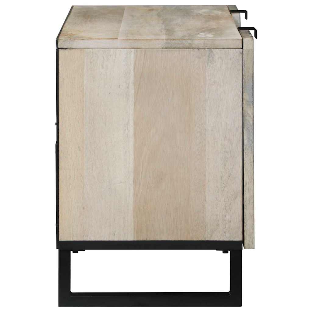 Meuble TV Blanc 105 x 33 x 46 cm bois de manguier massif - XIOS
