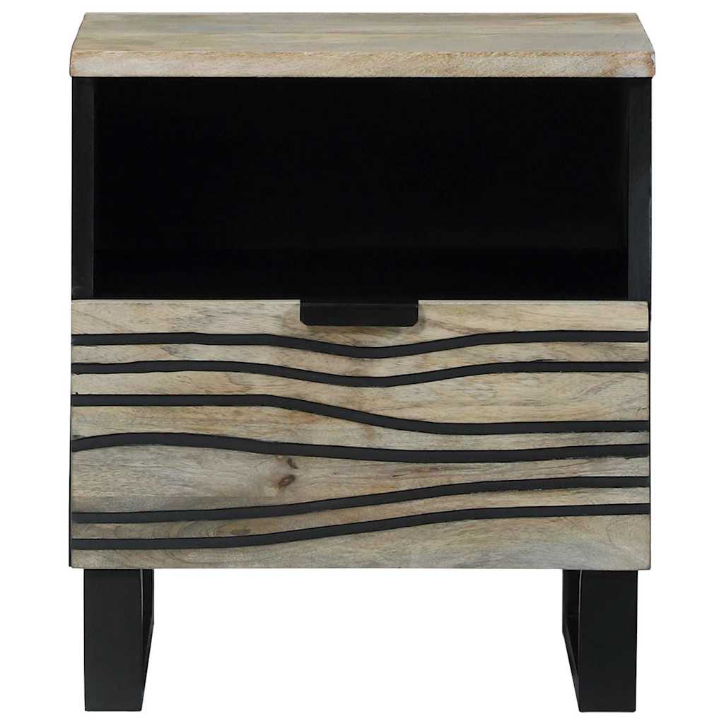 Cabinet de chevet avec tiroir Blanc et noir 40 x 33 x 46 cm - XIOS