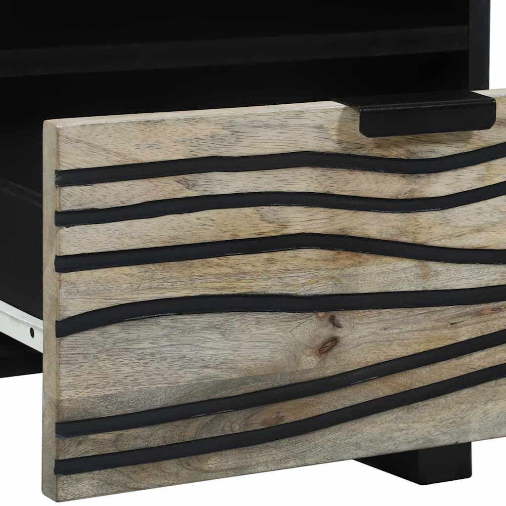 Cabinet de chevet 2 pcs Blanc et noir 40 x 33 x 46 cm - XIOS