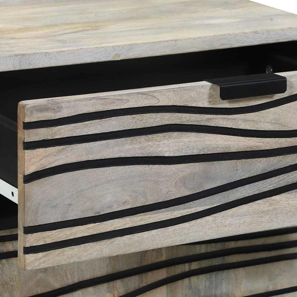 Cabinet de chevet avec tiroir Blanc et noir 50 x 33 x 60 cm - XIOS