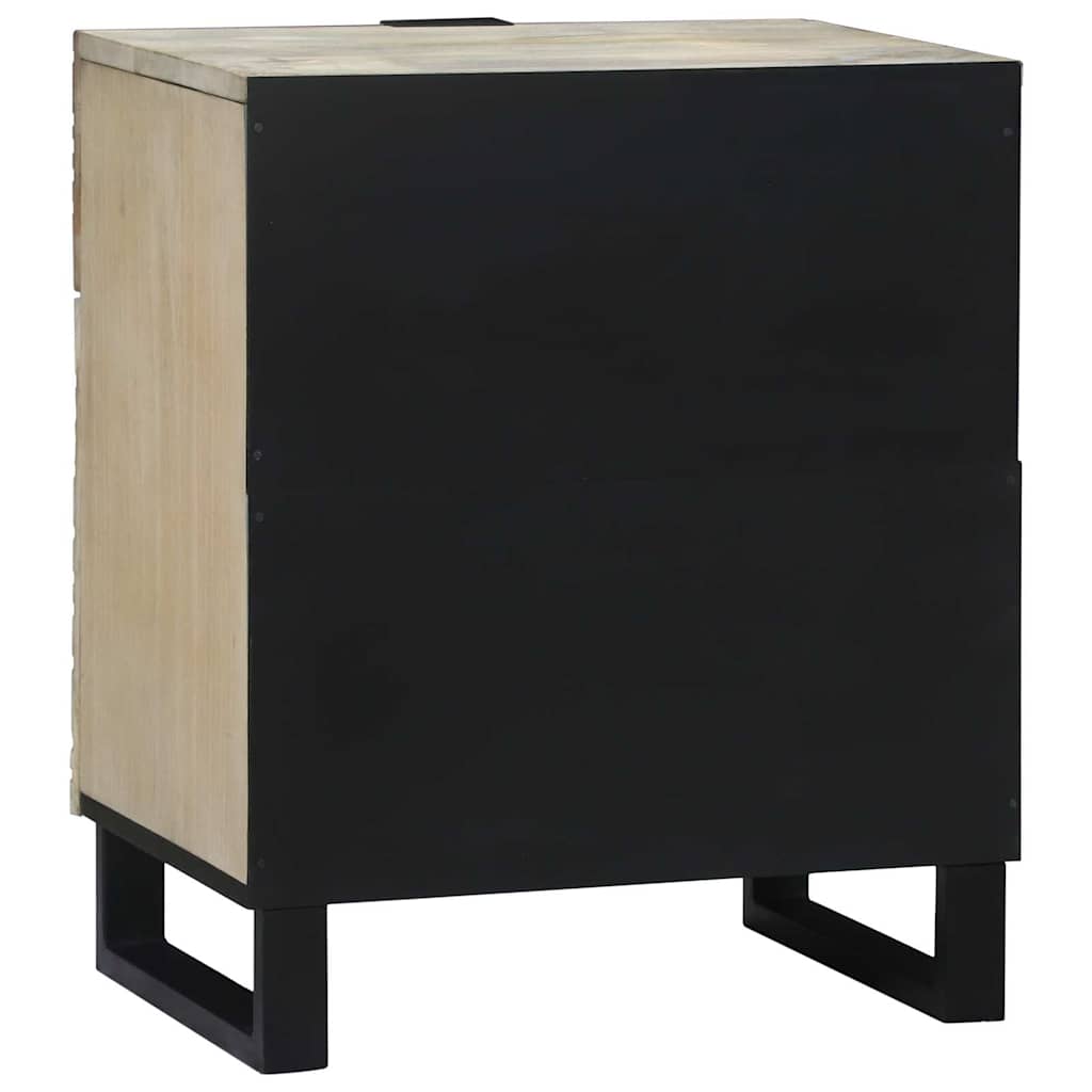 Cabinet de chevet avec tiroir Blanc et noir 50 x 33 x 60 cm - XIOS