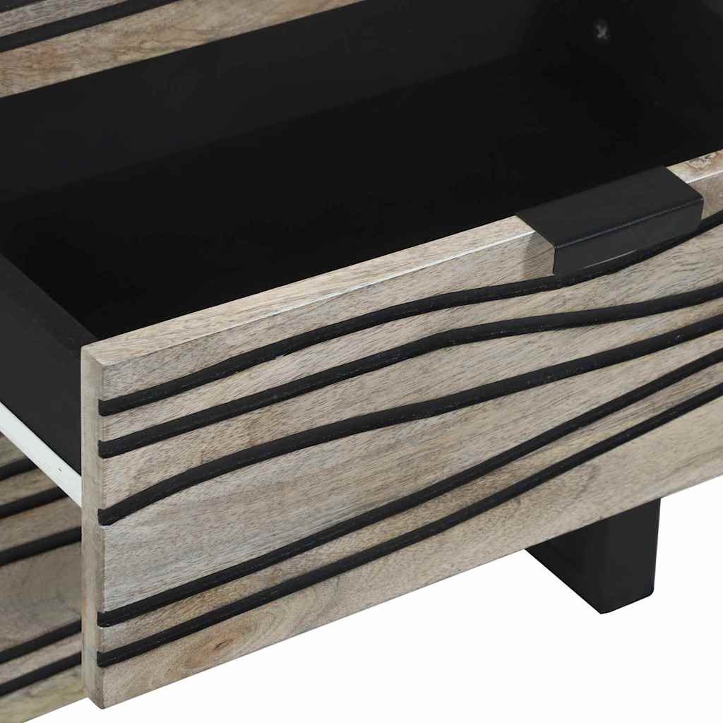 Cabinet de chevet avec tiroir Blanc et noir 50 x 33 x 60 cm - XIOS