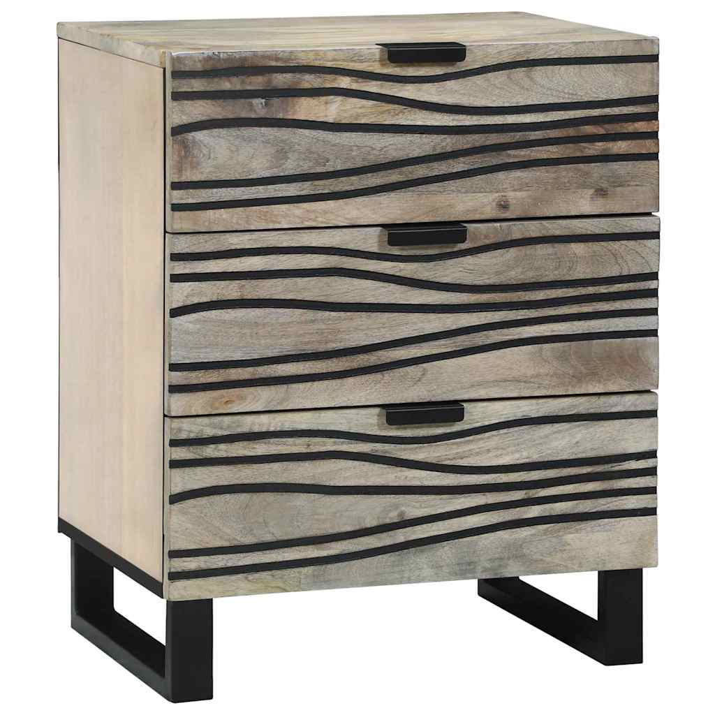 Cabinet de chevet avec tiroir Blanc et noir 50 x 33 x 60 cm - XIOS