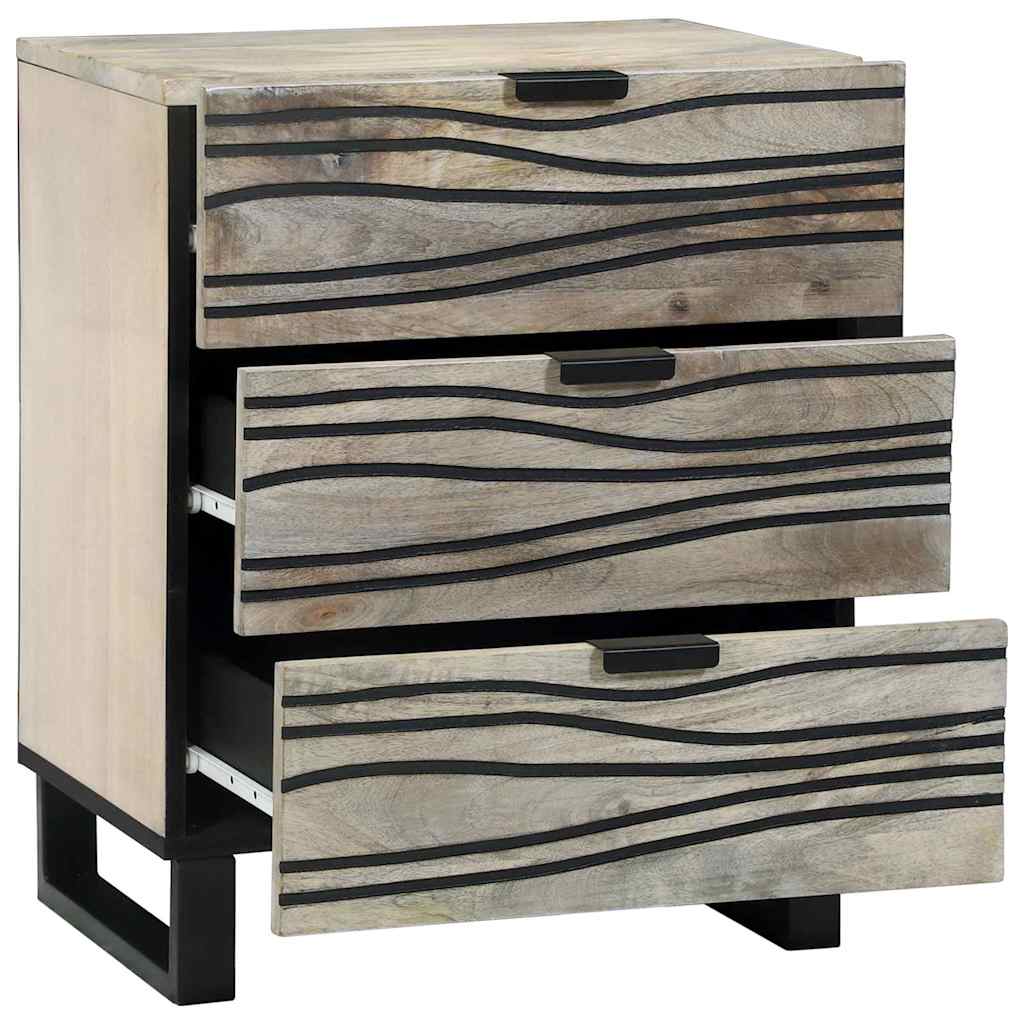 Cabinet de chevet avec tiroir Blanc et noir 50 x 33 x 60 cm - XIOS