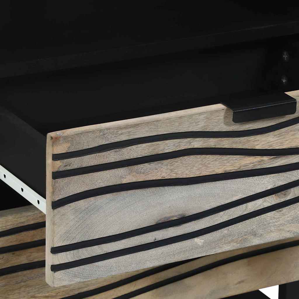 Cabinet de chevet avec tiroir Blanc et noir 50 x 33 x 60 cm - XIOS