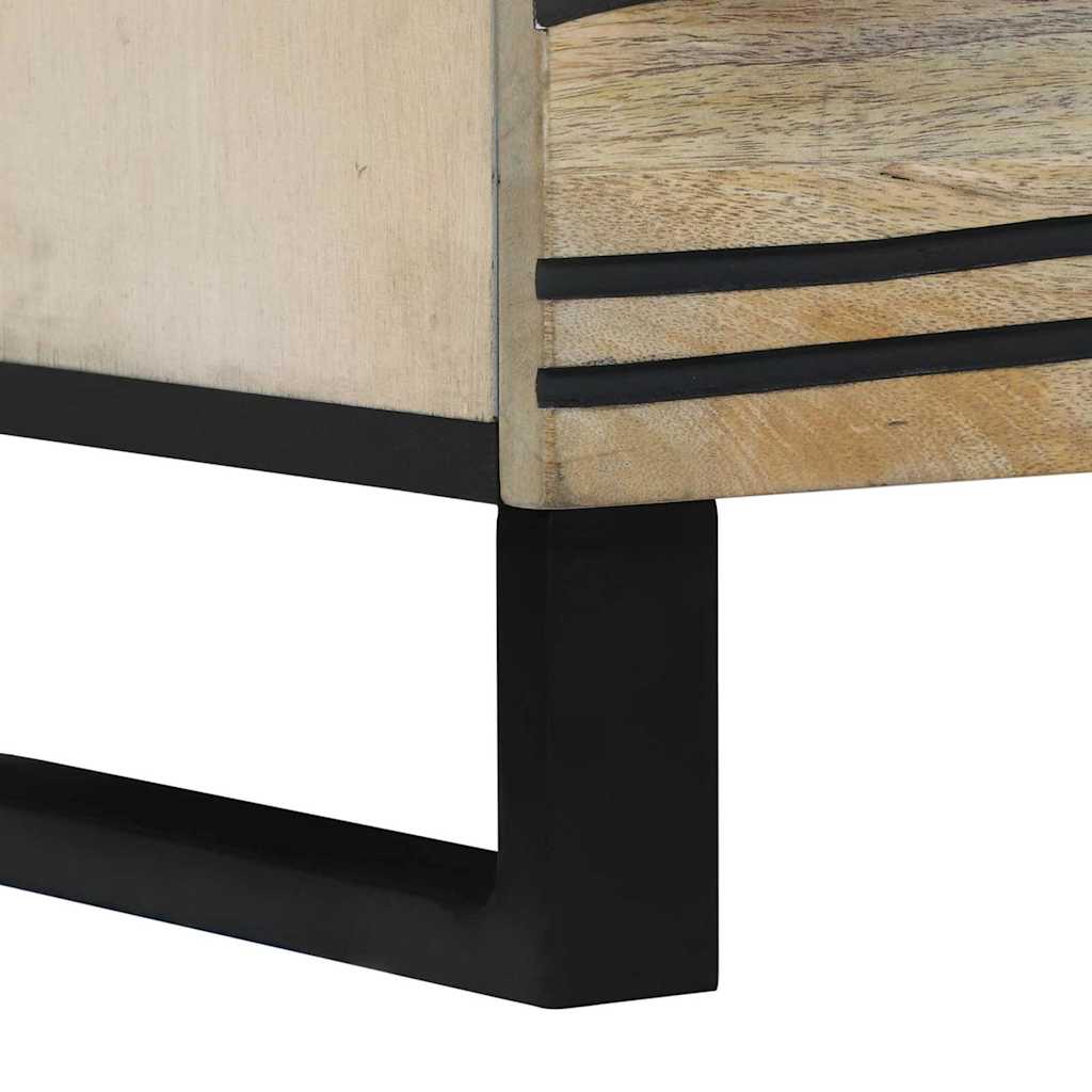 Cabinet de chevet avec tiroir Blanc et noir 50 x 33 x 60 cm - XIOS