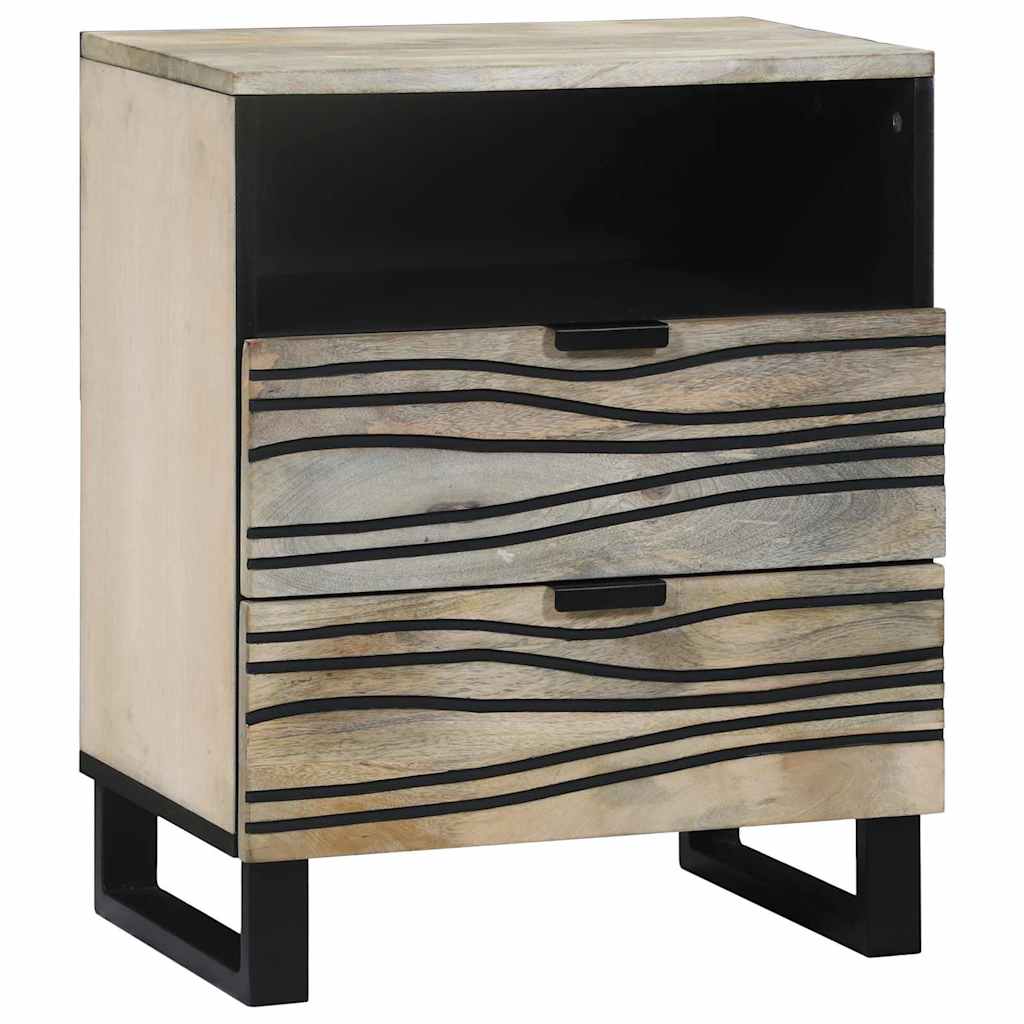 Cabinet de chevet avec tiroir Blanc et noir 50 x 33 x 60 cm - XIOS