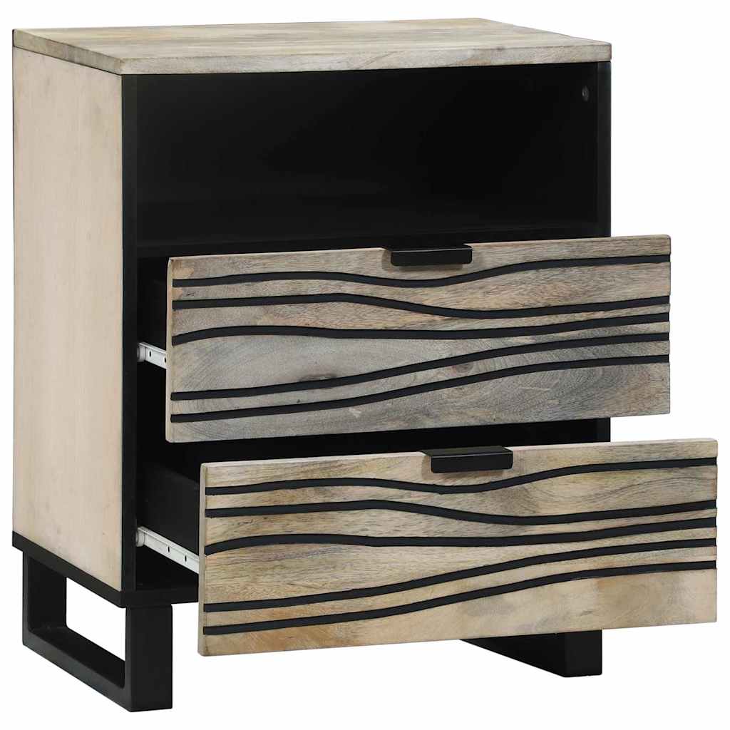 Cabinet de chevet avec tiroir Blanc et noir 50 x 33 x 60 cm - XIOS