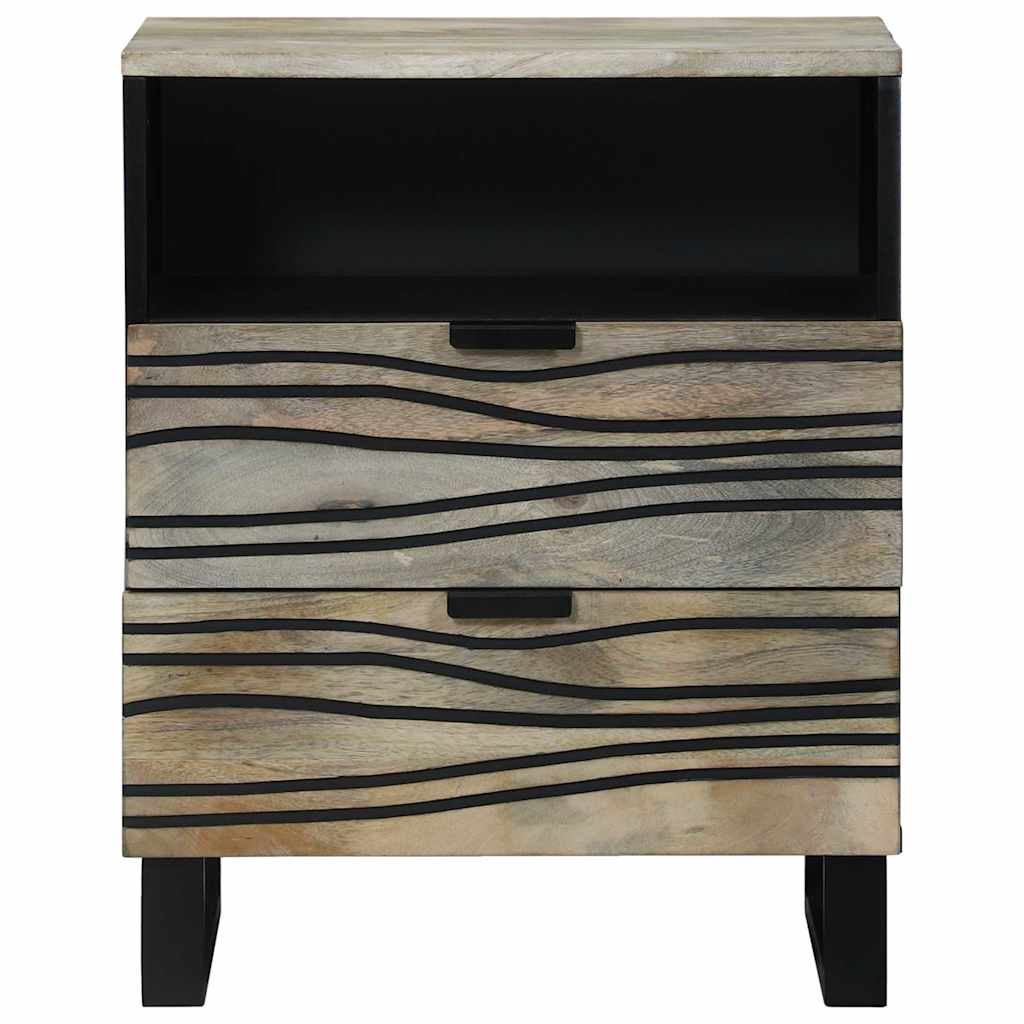 Cabinet de chevet avec tiroir Blanc et noir 50 x 33 x 60 cm - XIOS