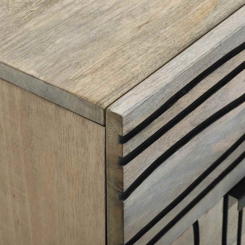 Cabinet de chevet avec tiroir Blanc et noir 50 x 33 x 60 cm - XIOS