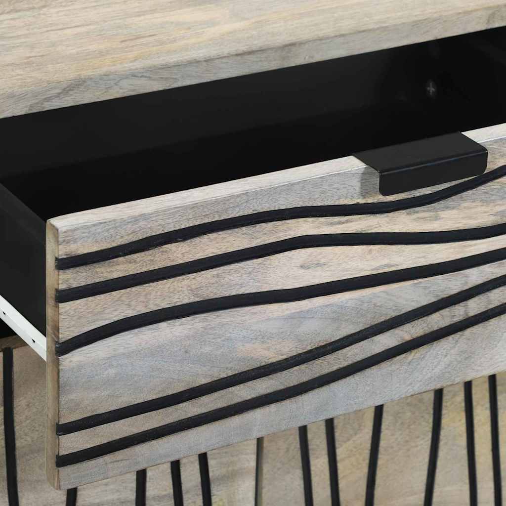 Cabinet de chevet avec tiroir Blanc et noir 50 x 33 x 60 cm - XIOS