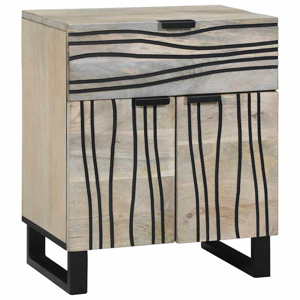 Cabinet de chevet avec tiroir Blanc et noir 50 x 33 x 60 cm - XIOS