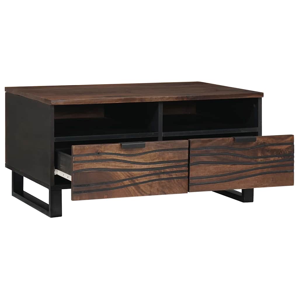 Table basse with Drawer Marron et Noir 80 x 54 x 40 cm - XIOS