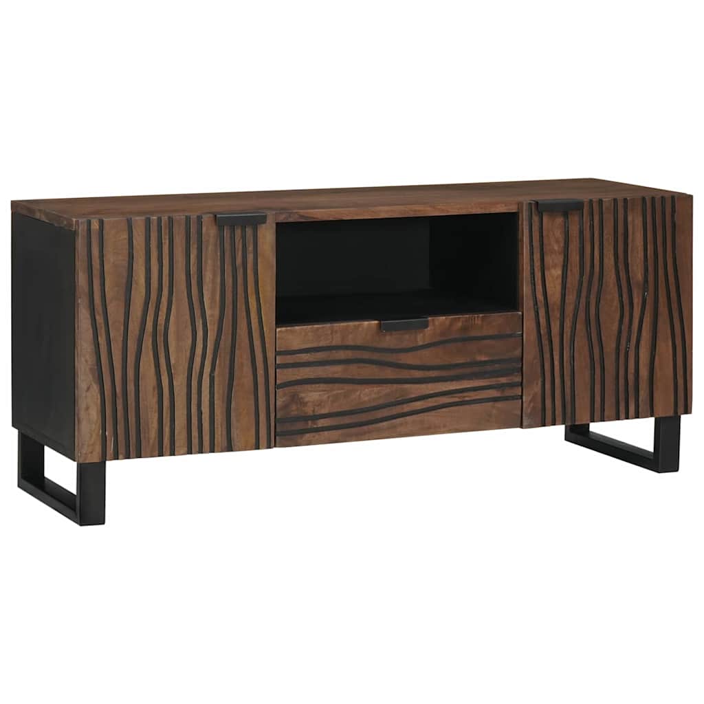 Meuble TV Marron 105 x 33 x 46 cm bois de manguier massif - XIOS