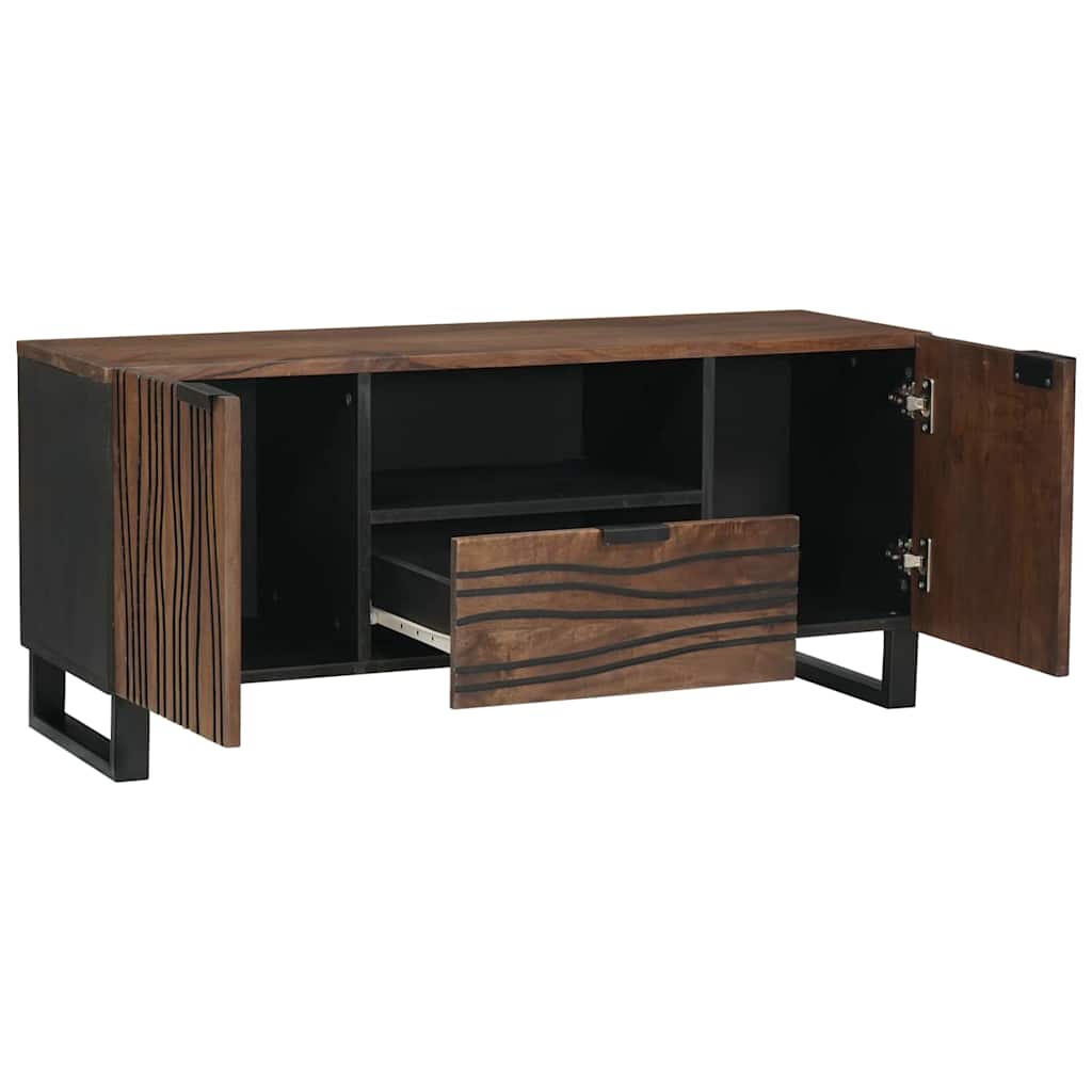 Meuble TV Marron 105 x 33 x 46 cm bois de manguier massif - XIOS
