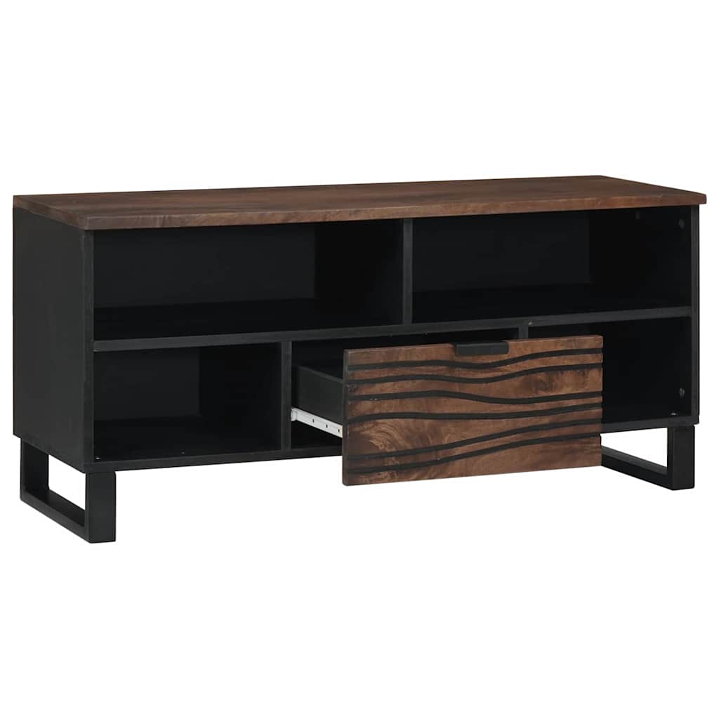 Cabinet de télé Marron 105 x 33 x 46 cm bois de manguier massif - XIOS