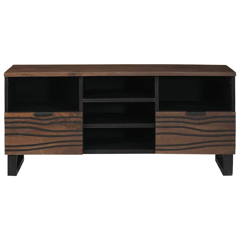 Meuble TV Marron 100 x 33 x 46 cm bois de manguier massif - XIOS