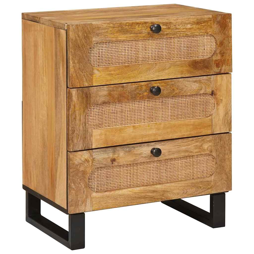 Cabinet de chevet Naturel 50 x 33 x 60 cm Bois de mangue massif