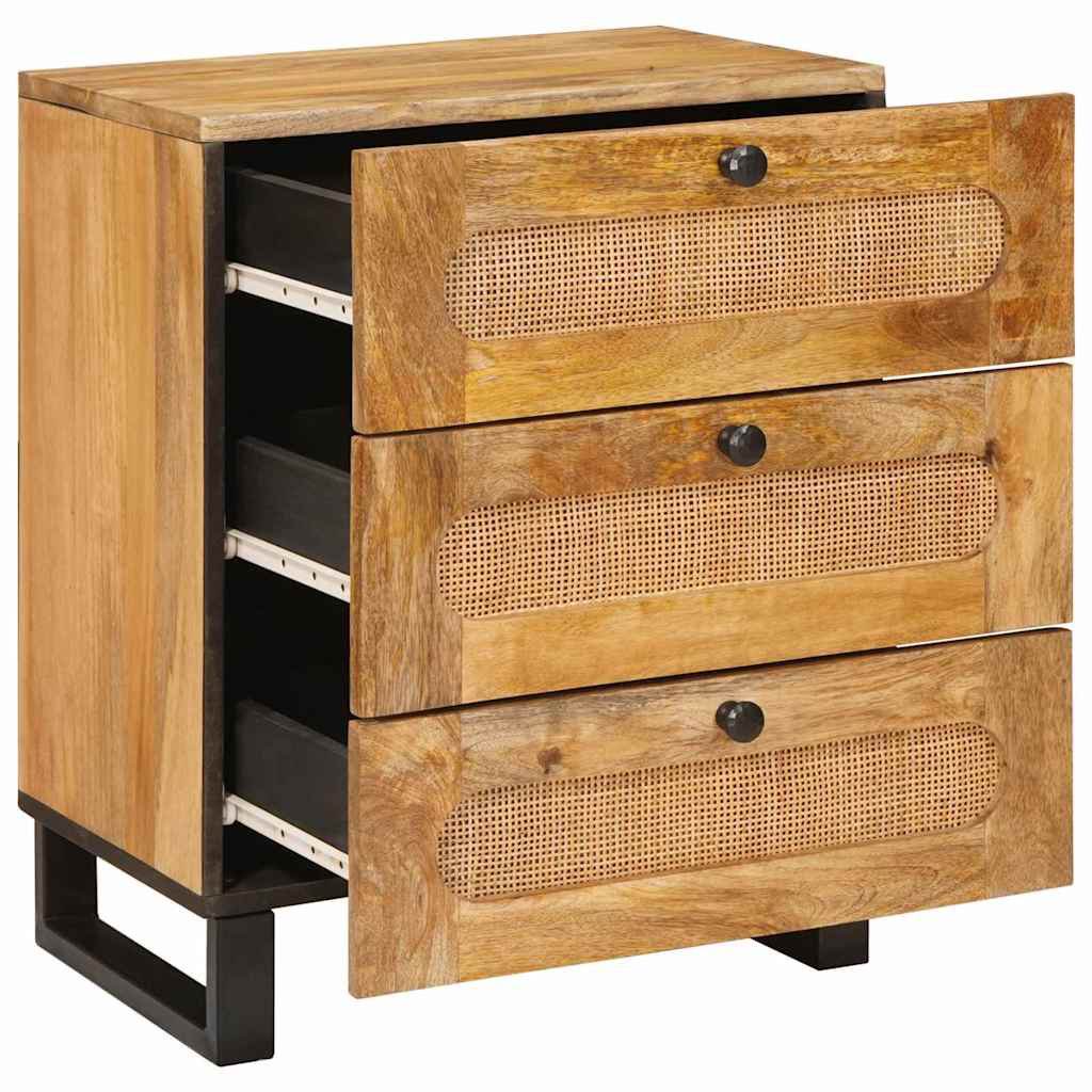 Cabinet de chevet Naturel 50 x 33 x 60 cm Bois de mangue massif