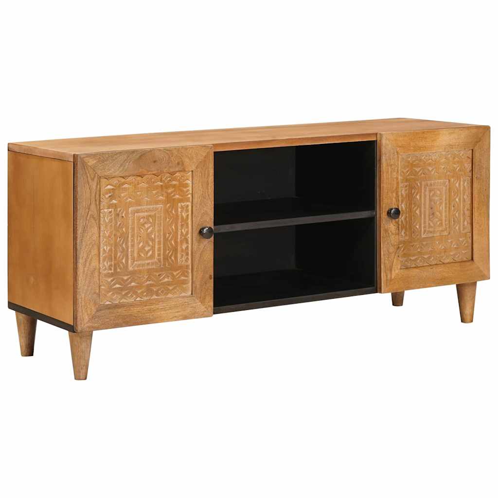 Meuble TV Marron clair 105 x 33 x 46 cm bois de manguier massif