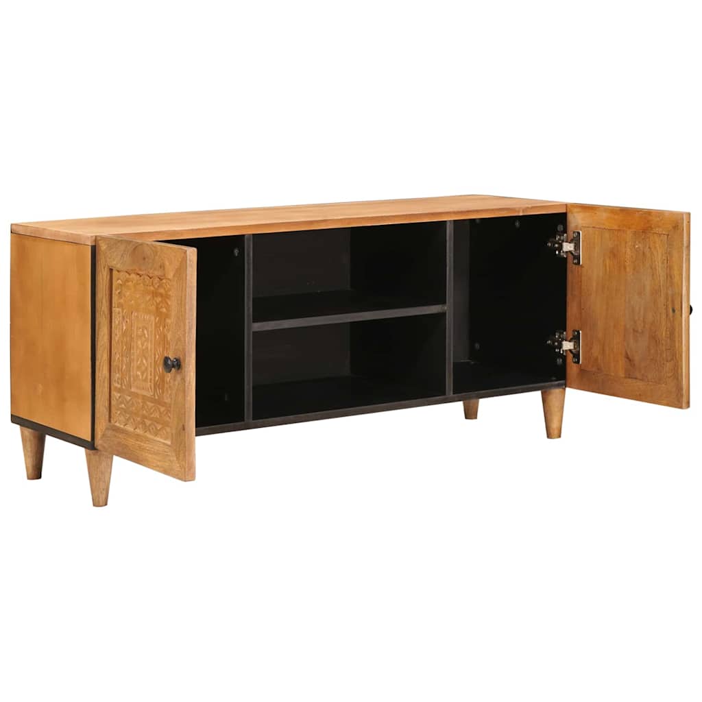 Meuble TV Marron clair 105 x 33 x 46 cm bois de manguier massif