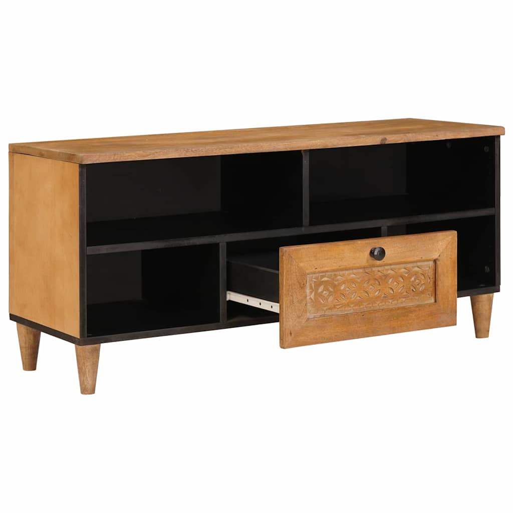 Meuble TV Marron clair 105 x 33 x 46 cm bois de manguier massif XIOS