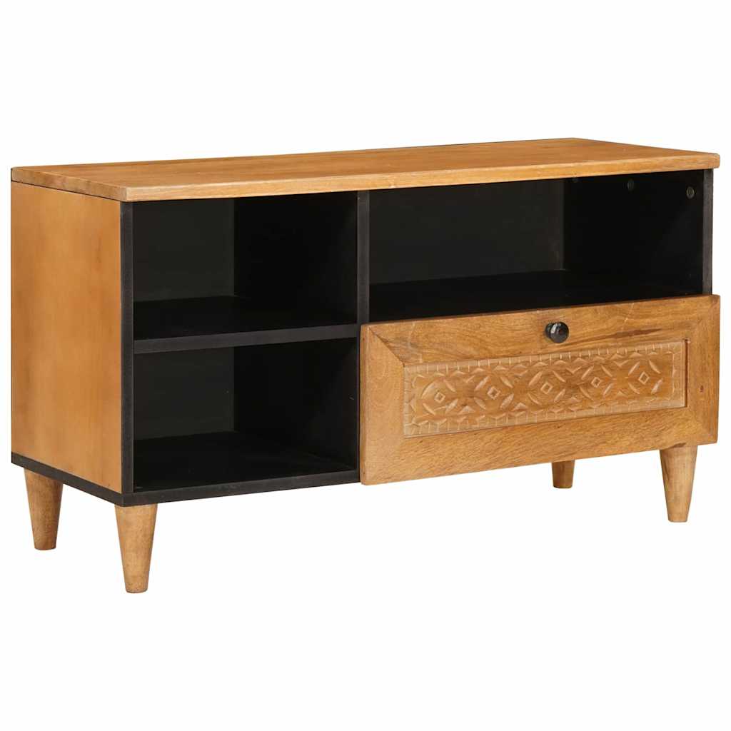 Meuble TV Marron clair 80 x 33 x 46 cm bois de manguier massif XIOS
