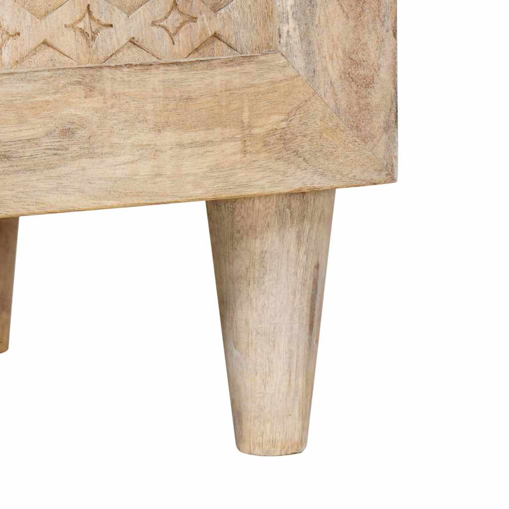 Meuble TV Blanc 105 x 33 x 46 cm bois de manguier massif XIOS