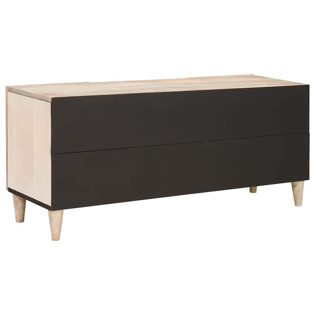 Meuble TV Blanc 105 x 33 x 46 cm bois de manguier massif XIOS