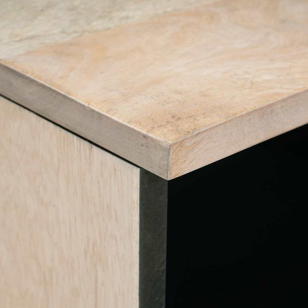 Meuble TV Blanc 70 x 33 x 46 cm bois de manguier massif XIOS