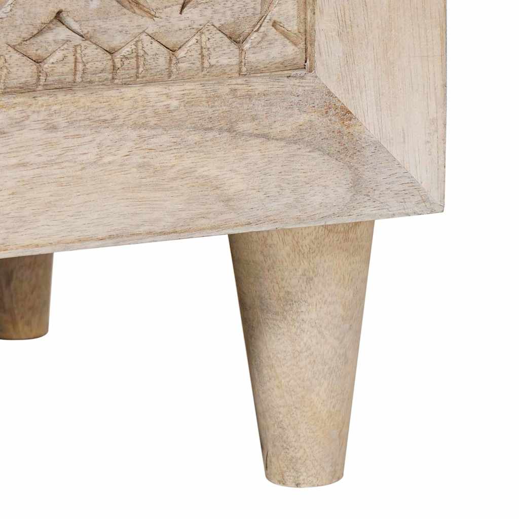 Meuble TV Blanc 70 x 33 x 46 cm bois de manguier massif XIOS