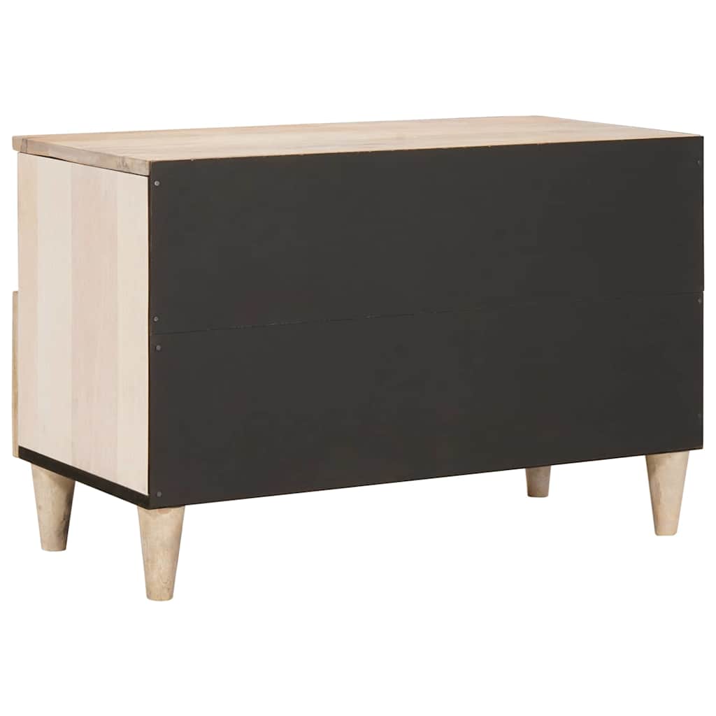 Meuble TV Blanc 70 x 33 x 46 cm bois de manguier massif XIOS